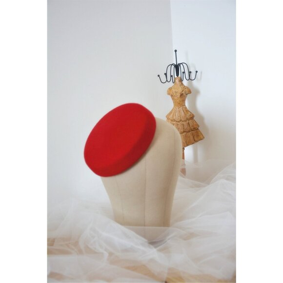Circle Wool Felt Pillbox Beret Hat Millinery Fascinator Base Cocktail 8926